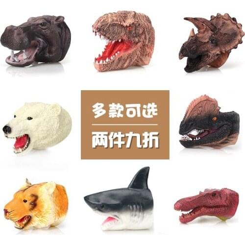 Model Soft Vinyl Soft Doll Dinosaure Hand Puppets Figure Head Animal Arm Dino Toys For Stories Gift Children Model World