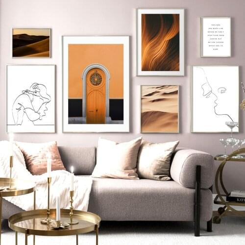 Door Dune Close Abstract Lines Landscape Wall Art Canvas Painting Nordic Posters And Prints Wall Pictures For Living Room Decor