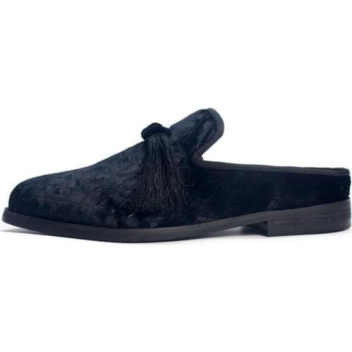 New arrival fashion tassel slipper shoes for men flock summer Loafers men slippers flip-flops