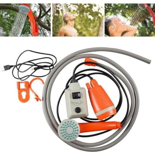 Portable Camping Shower Set USB Rechargeable DC 12V Pressure Shower For Hiking Outdoor Travel Car Pet Washer Camping Tools
