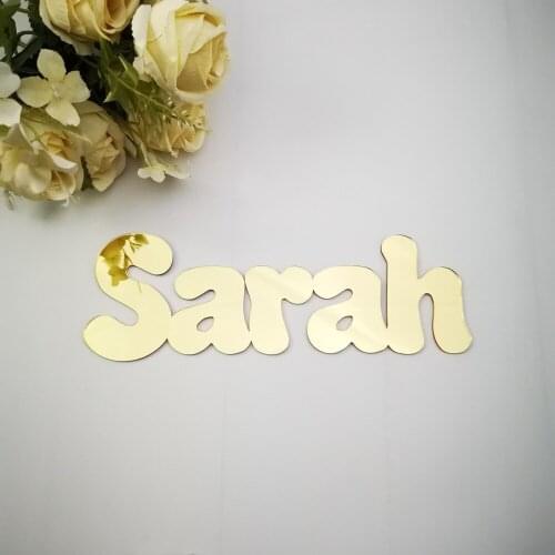 Personalized mirror gold/silver Name sign Baby Child Family Script Nursery Wall Decor,Custom Children Name sign Decor Letters