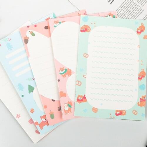 NJ-001-93 Big size Writing Letters 6pc+Envelops 3pc 9pcs Set Fashion School Office Cartoon Students Paper Envelope Letters Sets