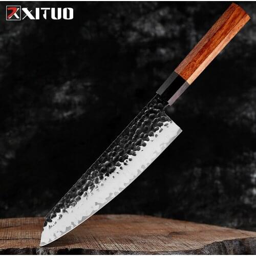 XITUO Professional Kiritsuke Knife 3 layer clad steel Ebony octagon handle Gyuto kitchen Knives Cooking tools Low price hot sale