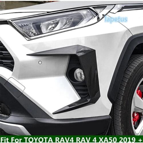 Front Bumper Fog Lights Foglight Lamps Decoration Frame Cover Kit For TOYOTA RAV4 RAV 4 XA50 2019 - 2021 Chrome / Carbon Fiber