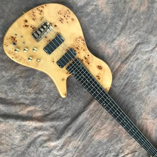 Bespoke shop custom bass, 5-string bass, new hot sale,Natural burr scar blouse,elm body, custom fingerboard inlaid and color