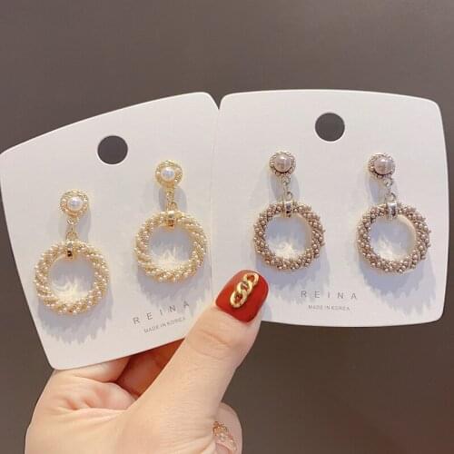 Drop Earrings for Women Fashion Pearl Pendants Earrings Engagement Charm Hypoallergenic Jewelry Accessories Wholesale