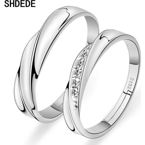 SHDEDE Resizable Ring Set For Women Cubic Zirconia Fashion Jewelry Lover Anniversary Gift Classic Simple Style -LYD64