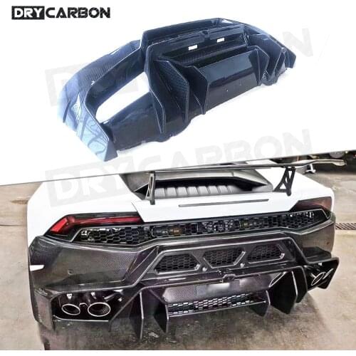 Carbon Fiber Rear Lip Diffuser Spoiler for Lamborghini Huracan LP610 Rear Bumper Spoiler Car Styling Back Diffuser 2014 - 2019
