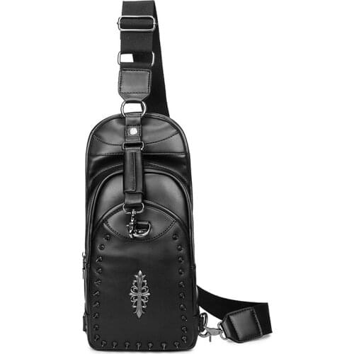 Mens PU Leather Sling Bag for Men Shoulder Bag Messenger Bag Mens Crossbody Bag Male Chest Bag Fashion Design