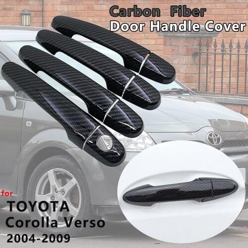 Exterior Carbon Fiber Door Handle Cover Catch Trim Car Accessories for Toyota Corolla Verso AR10 2004 2005 2006 2007 2008 2009