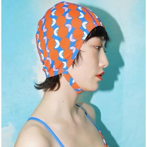 2021 Summer Women Sexy Sandy Beach Bathing Cap New Adjustable Print Swim Flower Elasticity SwimmingCap