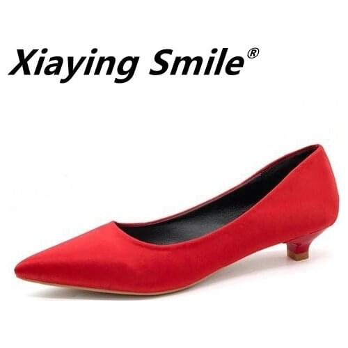 Xiaying Smile 2019 new sharp-headed women shoes, high heels, shallow heels, 3cm thin heels, professional work shoes