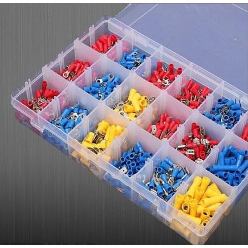 1200pcs Assorted Full Insulated Fork U-type Set Terminals Connectors Electrical Crimp Spade Ring insulated terminals