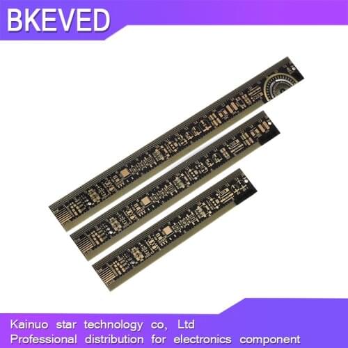 15cm 20cm 25cm Multifunctional PCB Ruler Measuring Tool Resistor Capacitor Chip IC SMD Diode Transistor Package 180 Degrees