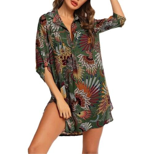 2021 Casual Print Chiffon Kaftan Beach Cover Up Cardigan Shawl Swimwear Women Summer Swimsuit Pareos Cape Saida De Praia