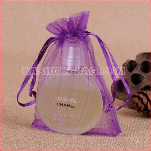 500pcs/lot) 4 sizes available wholesale QUALITY purple organza gift drawstring bag