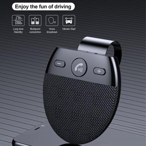 Bluetooth Car Speaker Music Player Auto Power On For Handsfree Calling With A Vibration Sensor Sun Visor Car Speaker