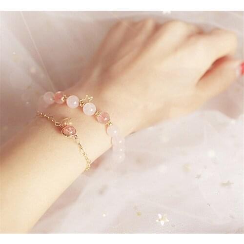 Sweet Star Flower Charm Bracelet Set Crystal Beads Bracelets for Women Beach Holiday D396