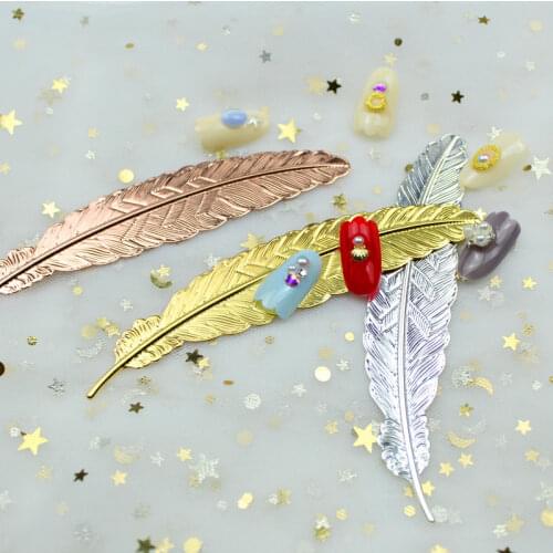 1pc Rose Gold Nail Tip Holder Feather Practice Training Display Stand Metal Manicure Salon DIY Nail Art Showing Tools