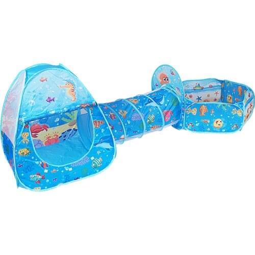 3-in-1 Up Children Play Tent Large Playhouse Ball Pit with Storage Case - A