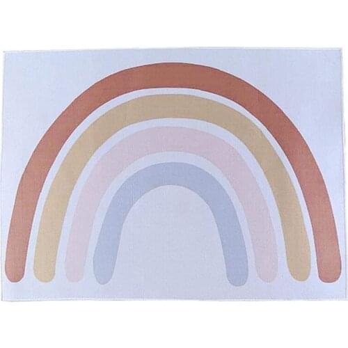Baby Play Mat, Rainbow Pattern Carpet Home Decorative Rugs Toddler Crawling Mat Non-Toxic Non-Slip Kids Playing Gym Mats