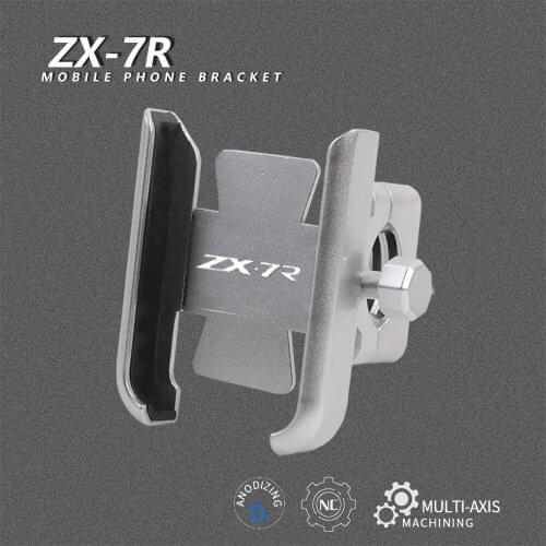 For Kawasaki ZX-7R ZX7R 2000 2001 2002 2003 Motorcycle CNC Aluminum Alloy Handle Bar Mobile Phone Bracket GPS Stand Holder