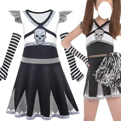 Girls Zombies Addison Cosplay Halloween Costumes Fashion Kids Fancy Princess Dresses Cheerleading Outfits Party Clothing Sets