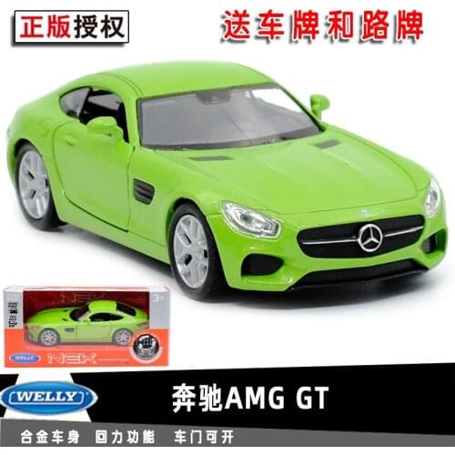 1:36 Scale WELLY Diecast Alloy Metal Luxury Sports Car Model For TheBenz AMG-GT Collection Class Model Pull Back Toys Car