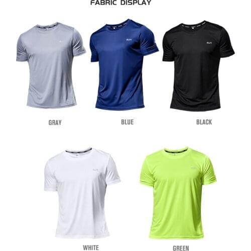 Multicolor Quick Dry Short Sleeve Sport T Shirt Mens Breathable Sportswear Gym Jerseys Fitness Shirt Trainer Running T-Shirt