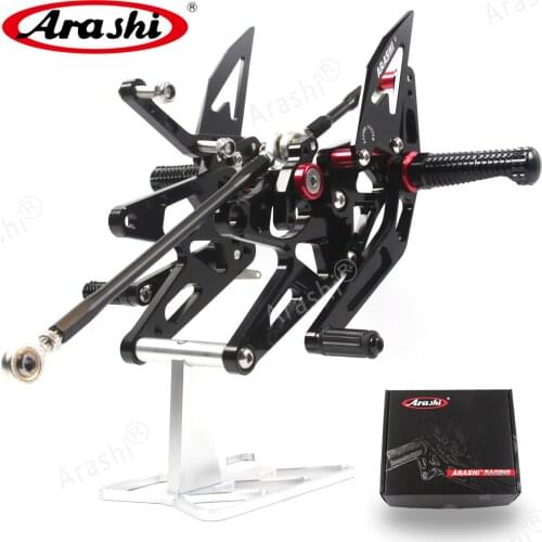 Arashi Motorcycle Rider Foot Pegs For YAMAHA YZF-R1 2005-2006 CNC Adjustable Foot Pegs Rearset Footrest YZF R1 2005 2006