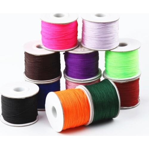 50Yards/Roll 0.8mm Nylon Cord Thread Chinese Knot Macrame Cord Bracelet Braided String DIY Tassels Beading String Thread