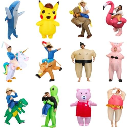 New Inflatable Dinosaur Costume Alien Sumo Party Costumes Unicorn Suit Dress Cosplay Disfraz Halloween Costumes For Adult Kids