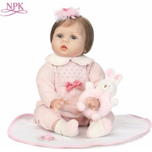 NPK 55cm Bebe Reborn Doll Lifelike Girl Reborn Babies Silicone Dolls Toys for Children Xmas Gift for Kids