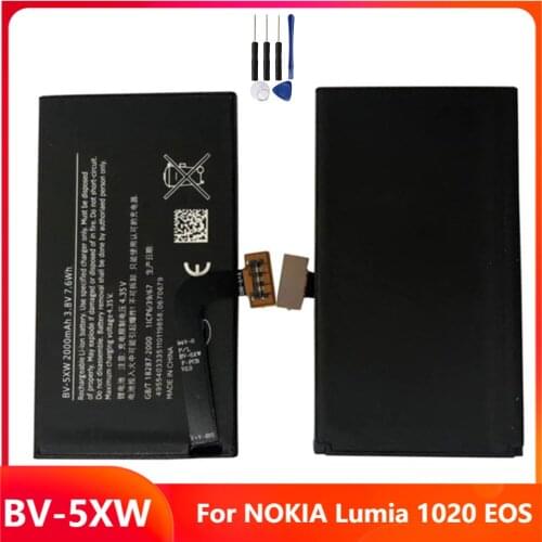 Original Replacement Phone Battery BV-5XW For NOKIA Lumia 1020 EOS BV-5XW Genuine Rechargable Batteries 2000mAh With Free Tools
