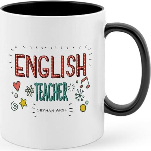 Personalized English Teacher Black Mug Cup-5