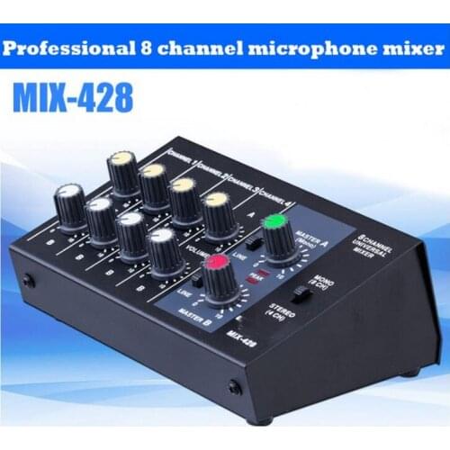 Professional 8 Channel mini mixer audio For Stage Home Karaoke Mobile phone computer reverb mixer mixing console