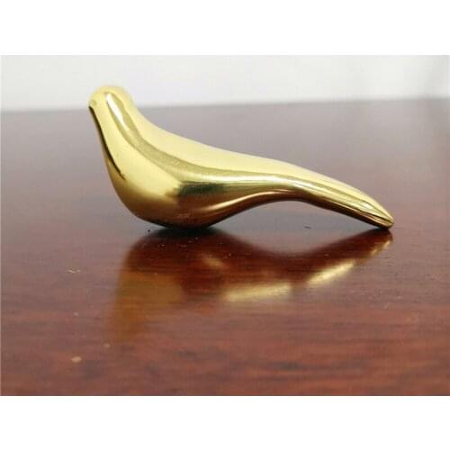 Long Tail Bird Handles Solid Brass Polished Golden Cabinet Door Knobs Diy Dresser Pulls Handmade Furniture Knob