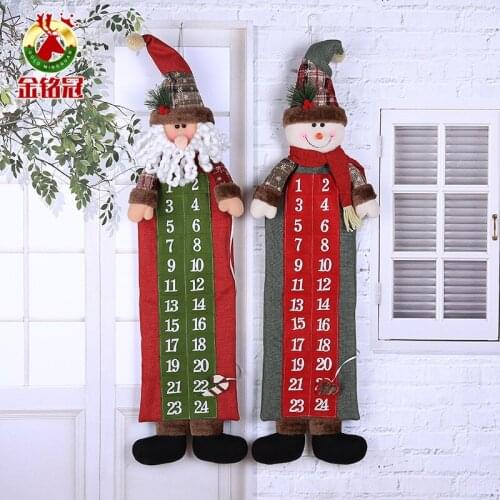 Christmas decorations for home Santa Claus cloth calendar calendar counting down to Christmas natal navidad decor gift Pendant