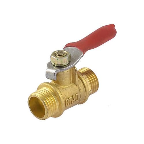 1/4"PT 13mm Male Thread Full Port Red Lever Handle Ball Valve