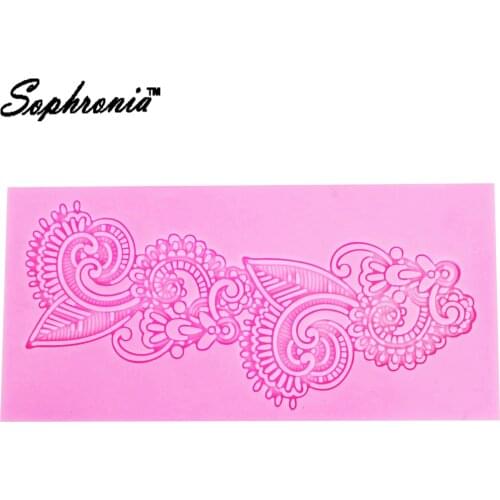 Sophronia DIY Lace Pattern Silicone Cake Mold Mat Fondant Cake Decorating Silicone Embossed Chocolate Candy Mould LM022