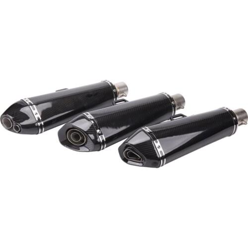 TKOSM Universal Motorcycle Modified Scooter 470MM Real Carbon Fiber Exhaust Muffle Pipe Fit for Most Motorcycle ATV Nice Sound