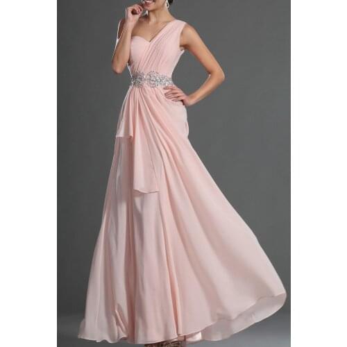 A Line PINK LONG DRESS FOR WEDDING SOUTHINGTON ELEGANT EVENING WEAR FOR LADIES