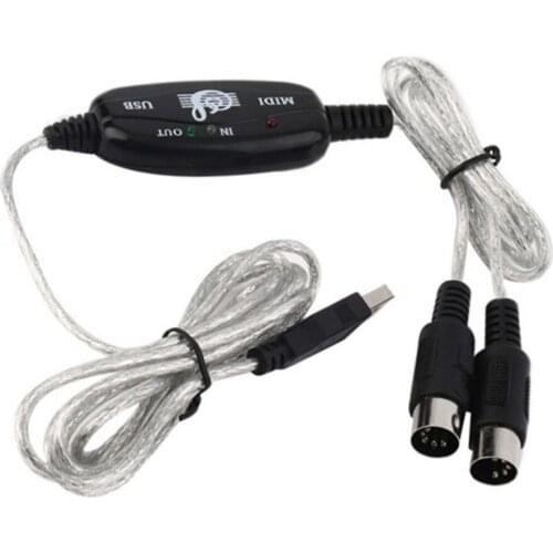 USB IN-OUT MIDI Interface Cable Converter To PC Music Keyboard Adapter Cord For XP/VISTA/IMAC/widow7 Operating Systems 2021 NEW