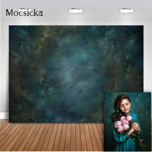 Vintage Blue Texture Backdrop for Photography Studio Newborn Kids Portrait Background for Photo Shoot Studio Art Photocall Prop