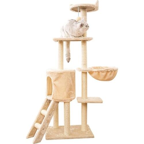 Funny Cat Jumping Toy with Ladder Scratching Wood Climbing Tree for Cat Climbing Frame Cat Furniture