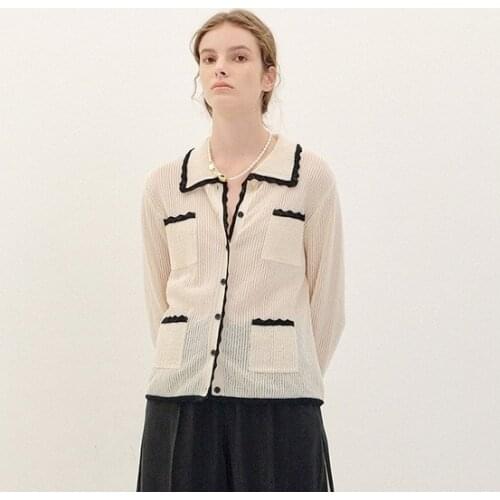 Women Sweater 2021 Early Autumn New Multi-pocket Cardigan Thin Coat Wool Knitted Sunscreen