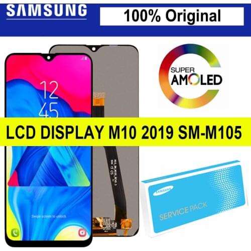 100% Original 6.2'' LCD for SAMSUNG Galaxy M10 2019 Display SM-M105 M105F M105G/DS Touch Screen Digitizer Assembly Repair Parts