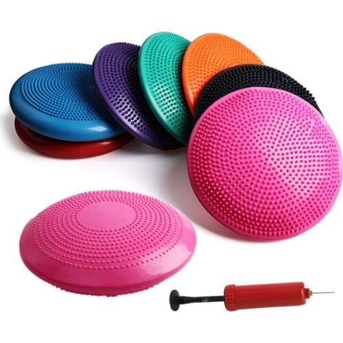 1Pcs Yoga Massage Cushion Yoga Balance Cushion Inflatable Wobble Disk Active Sitting Chair Seat Cushion with Inflation Needles