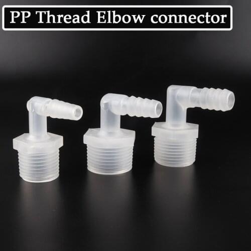 10Pcs/Lot 6.4~19.5MM To G1/2'' Thread Food Grade Elbow Connector Aquarium Fish Tank Plastic Pagoda Joints Air Pump Hose Adapter