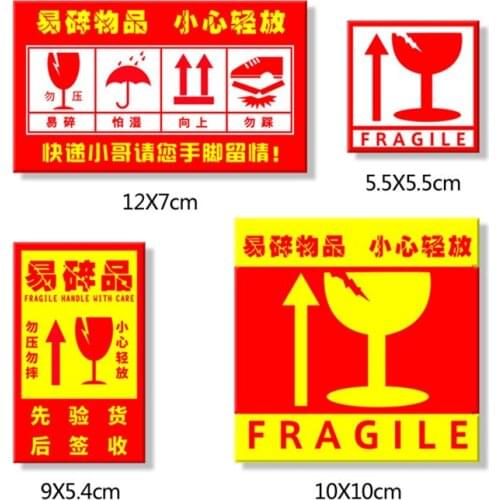 1000Pcs Useful Fragile Warning Label Sticker Handle With Care Keep Shipping Express Label Packaging Mark Special Tag 4 Styles